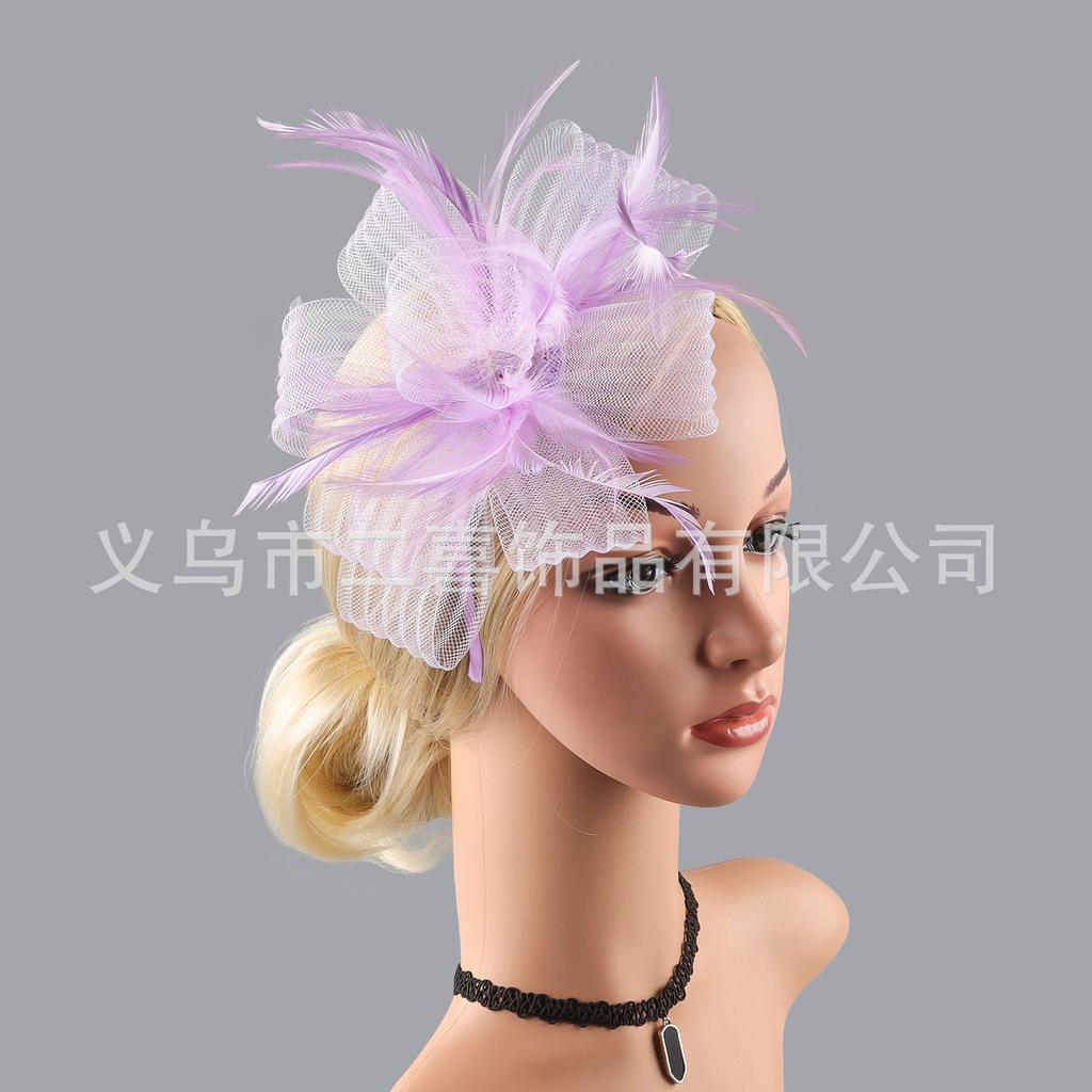 New British retro gift hat mesh bridal headgear hairpin headband women's dinner dress matching accessories