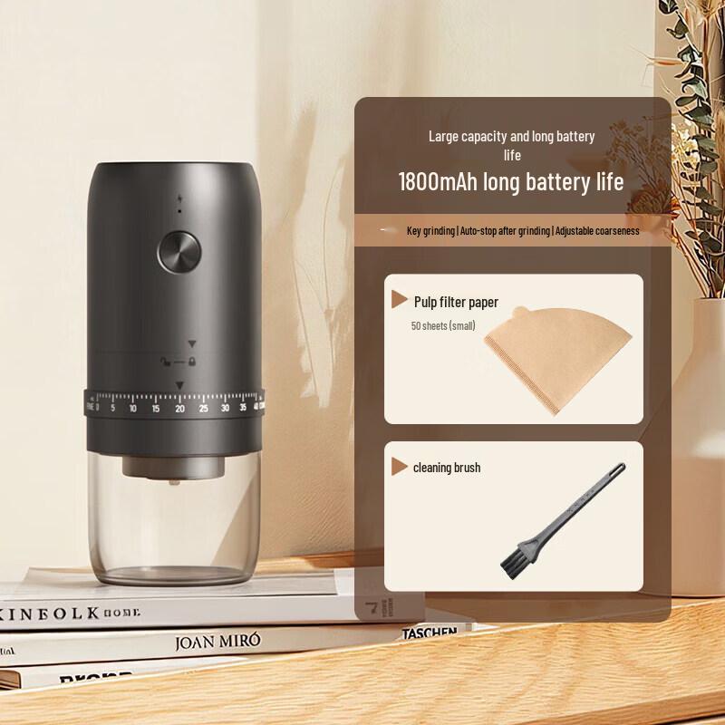 Qinei Portable Electric Coffee Grinder with External Adjustment