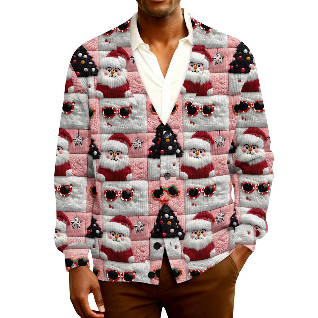 Men's Ribbed Knit Long-Sleeve Cardigan