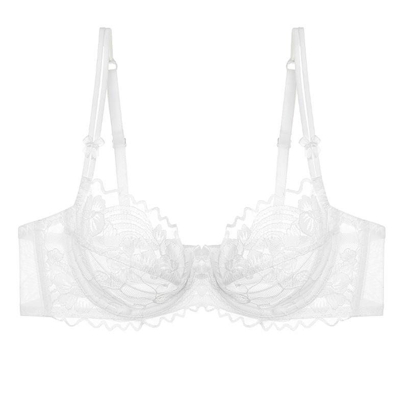 

French Lace Underwire Bra: Sexy, Sheer, Anti-Sag, Perfect for Large Busts 80D