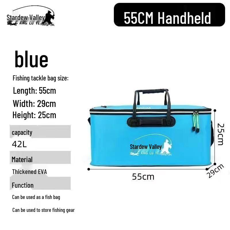 Collapsible EVA Fish Bucket with Strap - Multifunctional and Thickened Design with Built-in Keepnet