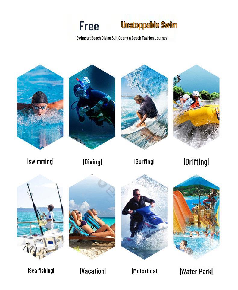 New Men's Quick-Dry One-Piece Swimsuit with Sun Protection for Diving and Surfing