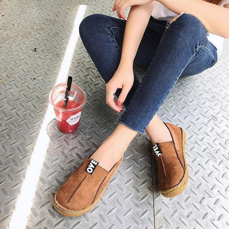 Elegant Women Round Toe Casual Pattern Flats With Wide Shallow Tendon Sole