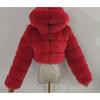 Pelz Herbst und Winter Kunstpelz Thermische Kapuzen-Pelzjacke Damen