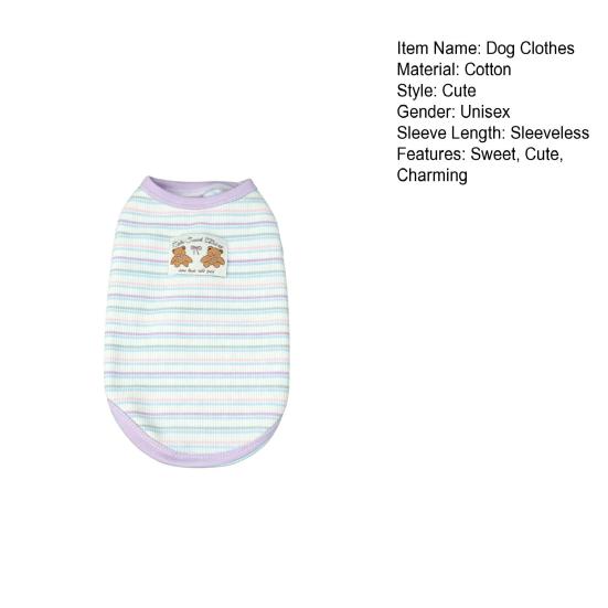 Cotton Ribbed Knit Dog Vest for Small Breeds Summer Sleeveless Striped Puppy Shirt Soft Breathable Pet Outfits