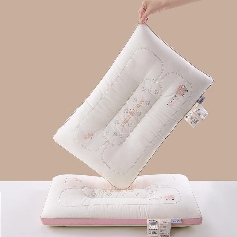 Soy Protein Fiber Neck Protection Pillow for Adults and Students - Home and Hotel Use