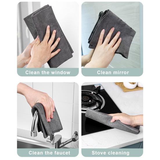 5Pcs Cleaning Cloth Microfiber Good Water Absorption Mirror Wipe Cloth Thickened Quick Drying Dust Oil Removal Cleaning Cloth