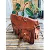 Large Real Goat Leather Vintage Brown Messenger Shoulder Bag  ( Free Sling Brown Bag Size -10 x 13 x 4 in )