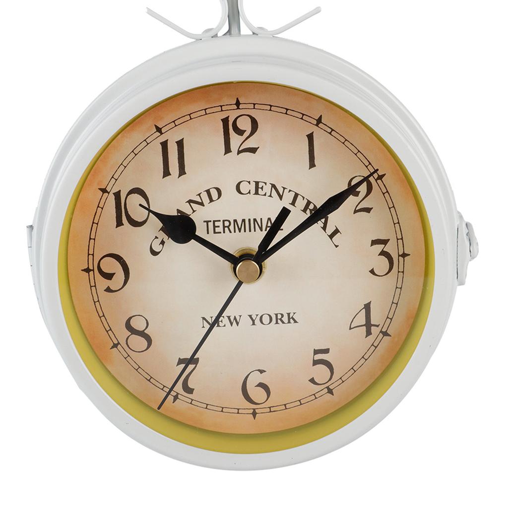 Retro Wanduhren Doppel seite Wohnzimmer Stumm Metall Hause Dekoration