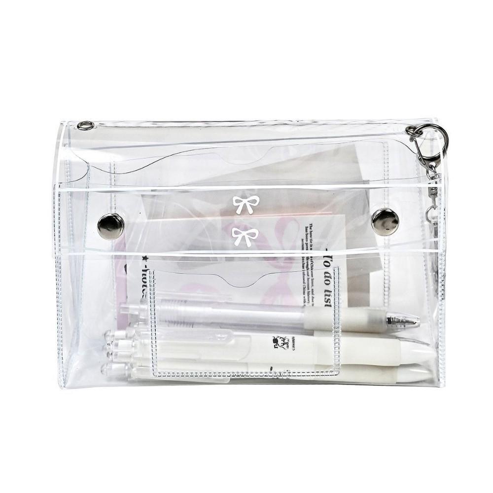 Clear Toiletry Organizer Bag PVC Cosmetic Bag Portable Transparent Pen Bag  Travel Essential