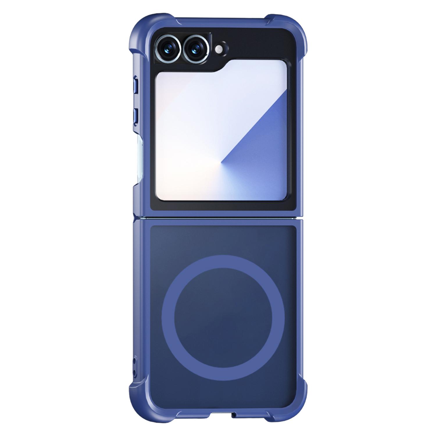 

For Samsung Galaxy Z Flip6 5G Magnetic Case Shockproof Matte PC+TPU Phone Cover Blue