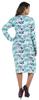 Bimba Printed Long Bodycon Dress With Pockets For Women Full Sleeves Dress Midi