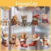 Flat Wooden 2d Christmas Cat Pendant 10piece Set Holiday Tree Decoration A Must For Holiday Atmosphere Suitable For Halloween Christmas Gifts