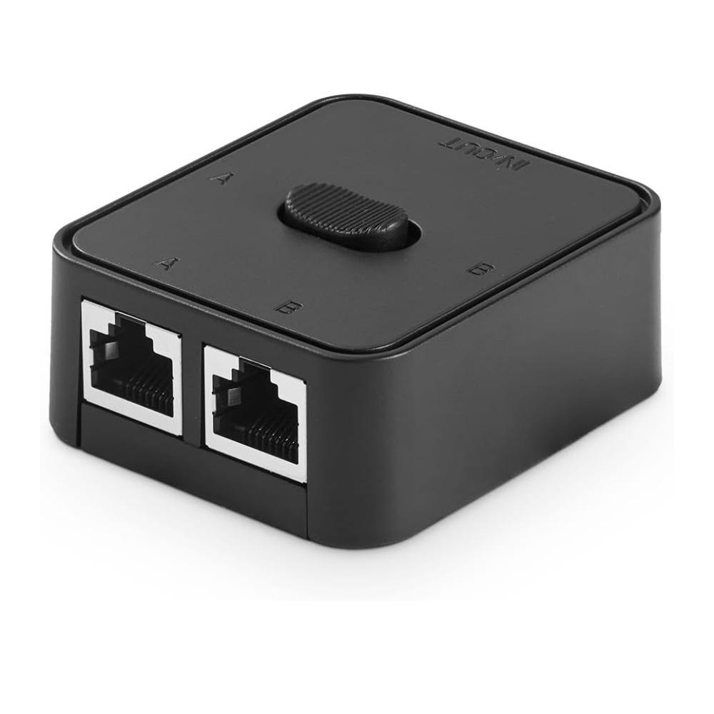 RJ45 Gigabit Network Switcher Bidirectional Passive Ethernet Selector Home Network чёрный
