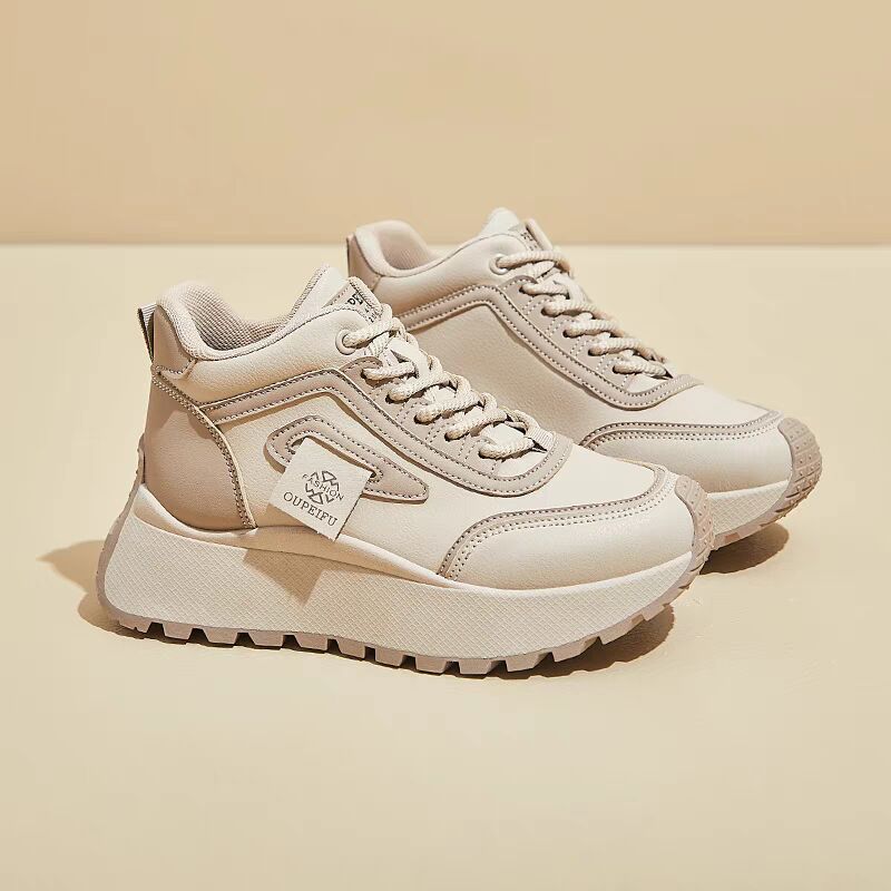 

Хлопковые туфли женские туфли на толстой подошве, модные спортивные туфли женские зимние бархатные теплые мягкие кожаные нескользящие повседневные высокие 35