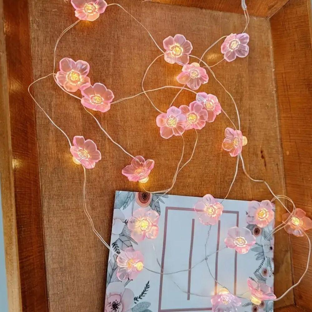 Waterproof Cherry Blossom Fairy Lights 20/10LEDS 1M/2M LED String Lights Battery Powered Decorations Pink Flower String Lamps