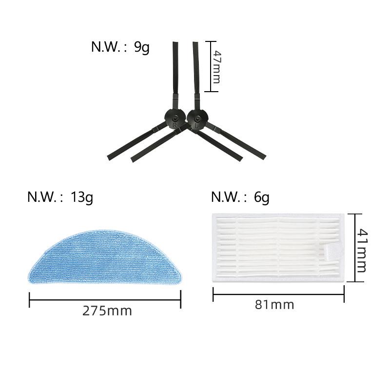 Für iLife Chuwi V3 V3s V5 V5s V5s pro V50 V55 x5 Roboter Staubsauger Teile Seitenbürste HEPA Filter Mopptuch Zubehör