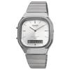 CASIO Ana-Digi Quartz Wristwatch Edgy Collection AQ-240E-7A Unisex Dual Time Silver Overseas Model