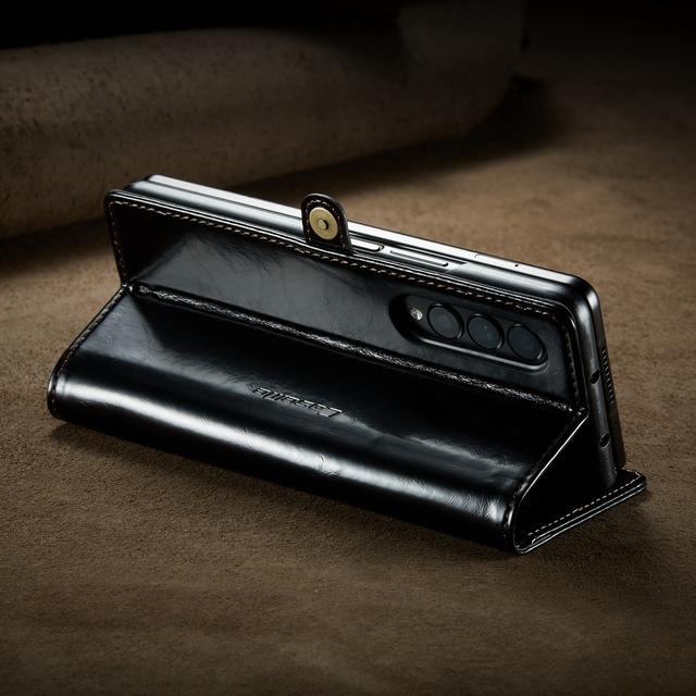 

Для Samsung Z Fold4 5g Кожаный чехол с функцией кошелька для Samsung Galaxy Z Fold 4 Fold4 Fold3 Fold 3 Защитная сумка для телефона for Samsung z fold 4 чёрный