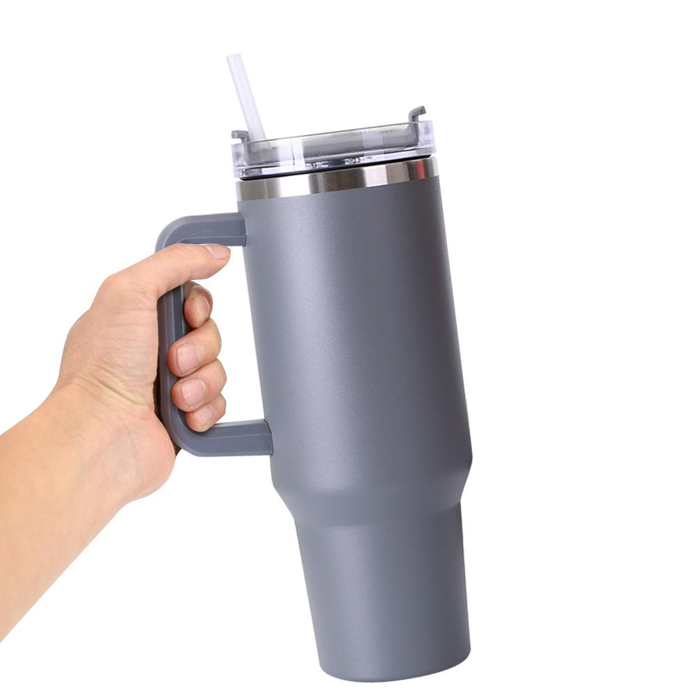 40oz Straw Double-Layer Insulated Cup with Handle Sports Water Bottle Stainless Steel Vacuum Thermal Insulated Mug for Women Men