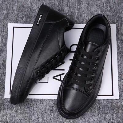 Chef's Shoes for Men Anti Slip and Waterproof Kitchen for Men Small Black Shoes for Work Leisure, and Work Leather Shoes for Men
