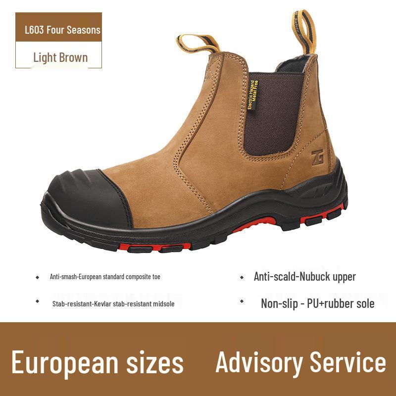 Men s European Standard Safety Chelsea Boots: Anti-Smash, Anti-Puncture, High Temperature & Wear Resistant, Anti-Slip Work Shoes.