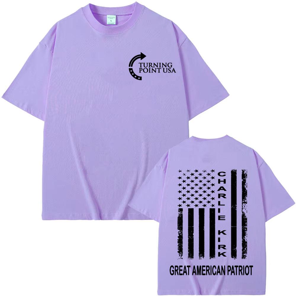 Pray for Charlie Kirk Great American Patriot T-shirts Men 90s Vintage Hip Hop T Shirt Unisex Fashion Casual Short Sleeve T-shirt