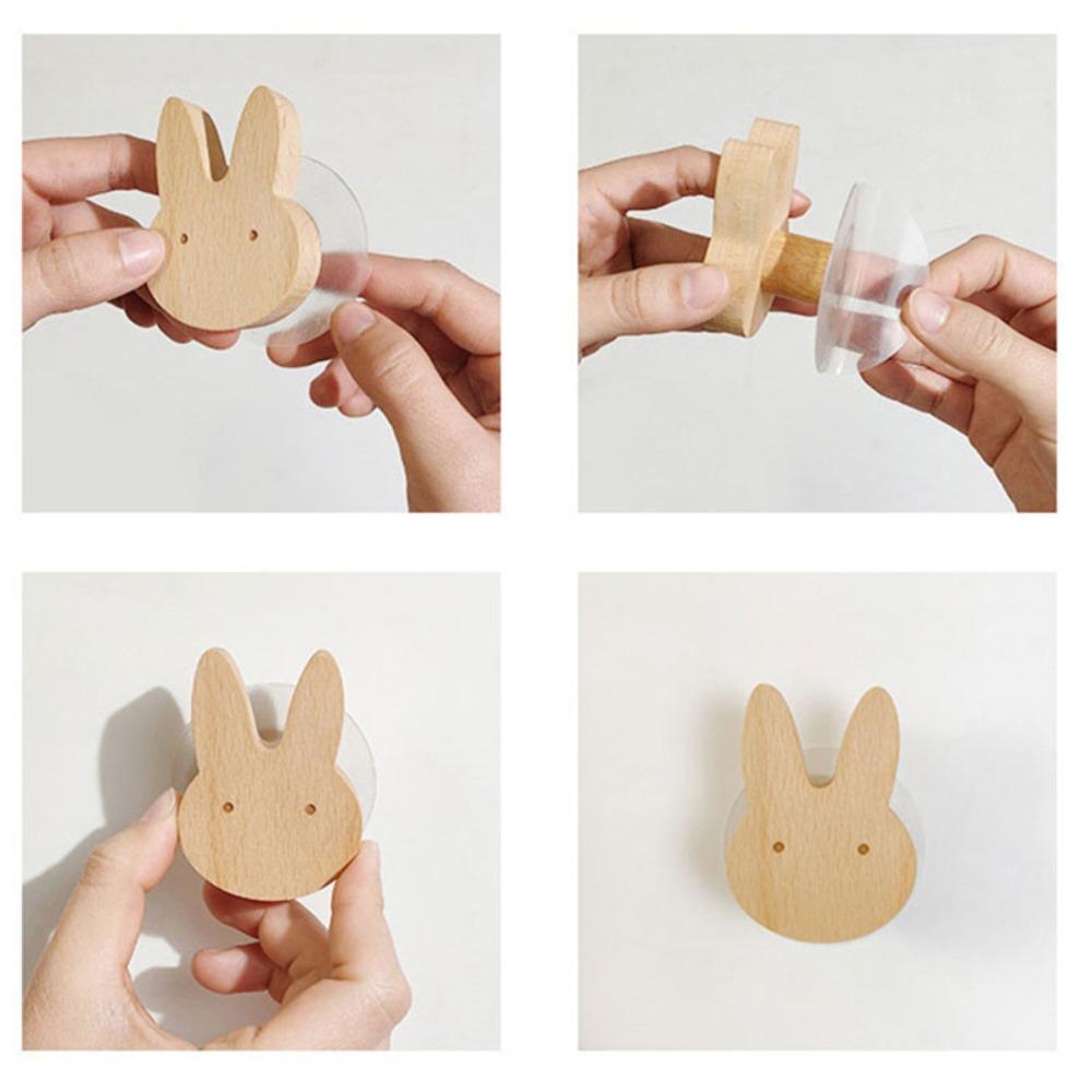 Cute Wooden Hook Woodiness Towel Rack New Wall Door Holder  Home Decoration