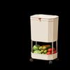 No-Bend Multi-functional Kitchen Trash Can with Storage