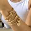Punk Metal Wind Hollow Chain Bracelet Hip Hop Trend Flat Snake Bone Metal Jewelry