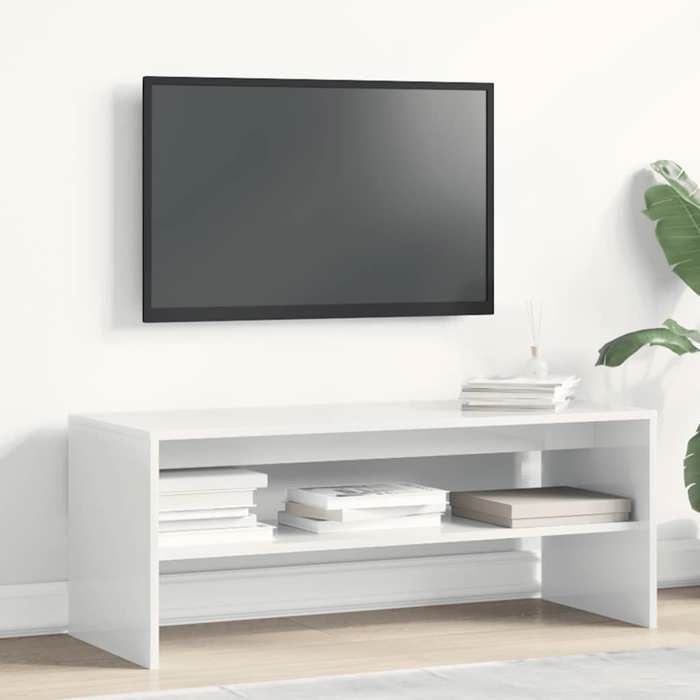 VidaXL Meuble TV Blanc brillant 100 x 40 x 40 cm Aggloméré 861118