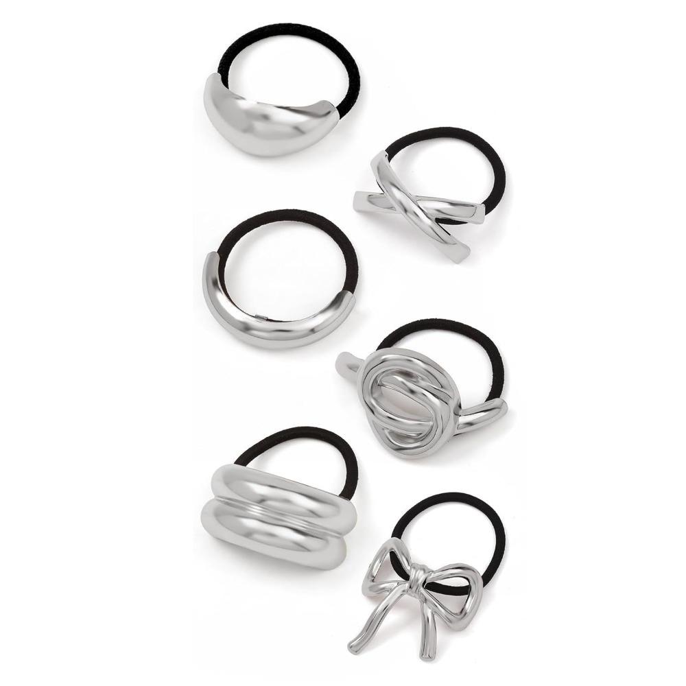 Golden Color Metal Hair Cuff Irregular Shape Hair Rope Classic Elastic Hair Band  Girls