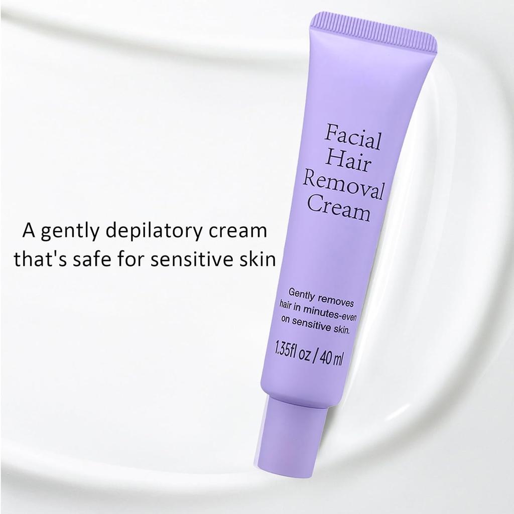 Luuma Facial Hair Removal Cream, Gentle Hairs Removers with Serum for Women, Long-Lasting Depilatory Cream for All Skin Types (1)