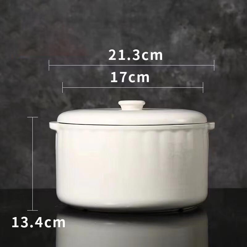 ZISIZ Ceramic Double Boiler Stew Pot