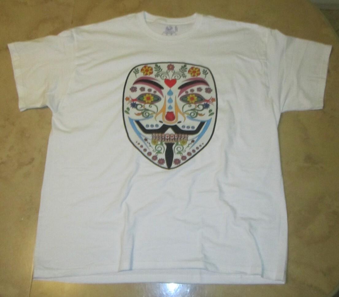 Anonymous Sugar Skull mask T shirt Tee Anon Expect us XXXXL