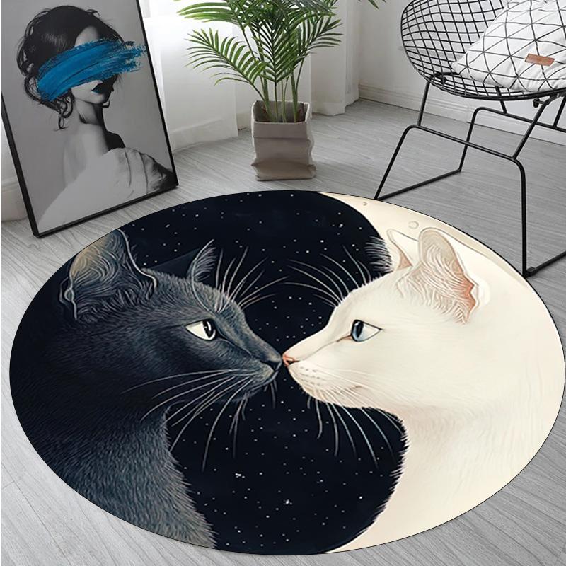 Animal  Circular Rug Office Decorative Carpet For Living Room Bedroom Door Mat Floor Rug Computer Chair Area Rug Viking Theme Decor