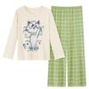 Women's Cotton Striped Two-Piece Long-Sleeve Lounge Set