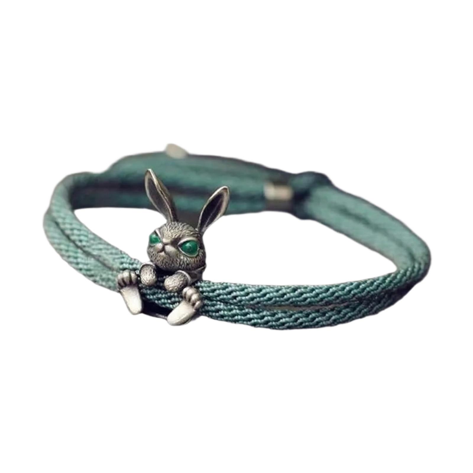 Милый металлический браслет на регулируемом шнурке One Size зелёный