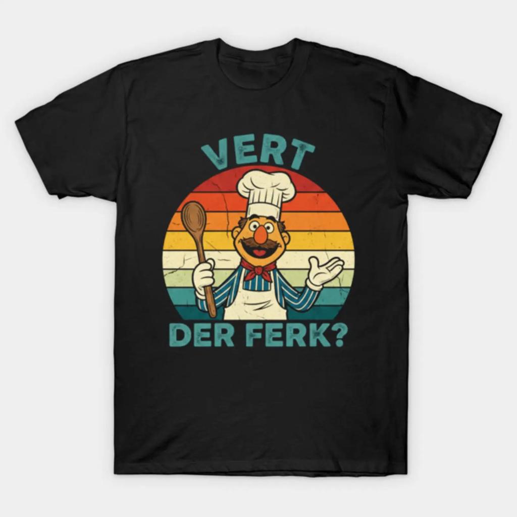 Swedish Chef Retro T Shirt Vintage Graphic Unisex Stretched Soft Breathable Designer Clothes Streetwear Homme