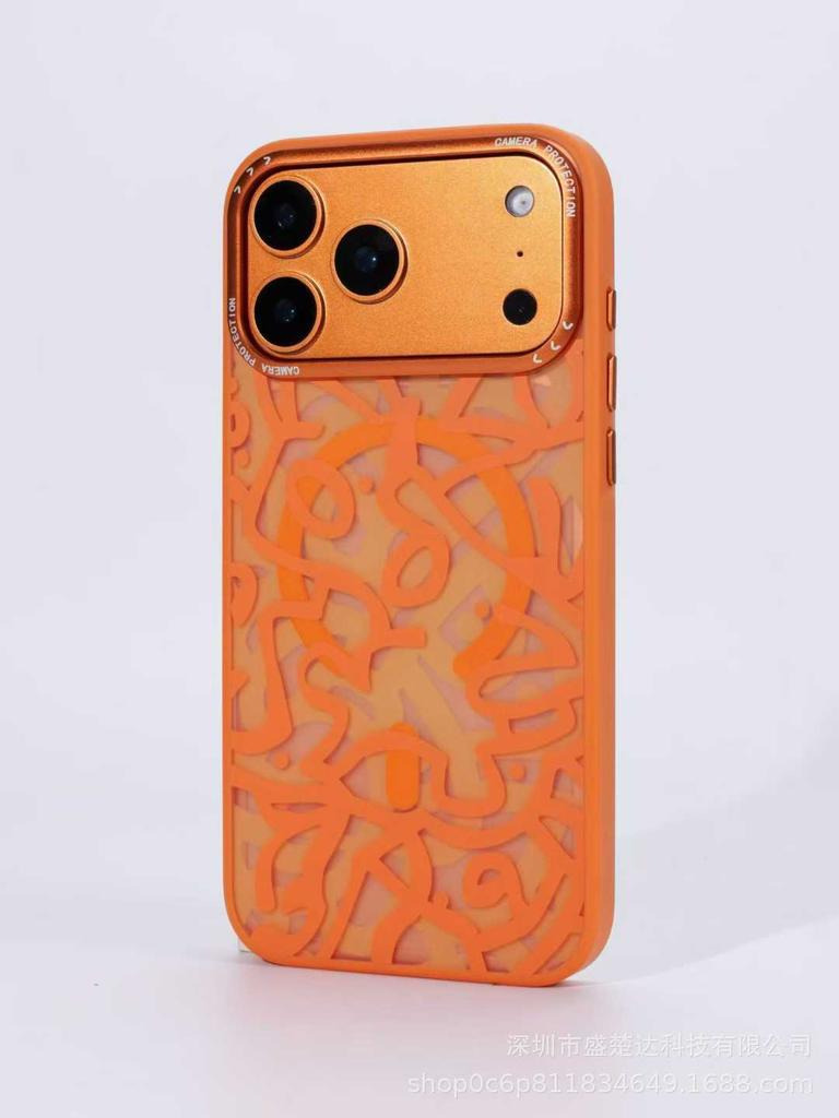 Applicable to iPhone18promax graffiti magnetic stripe mobile phone case Apple 17 matte skin trendy brand protective case