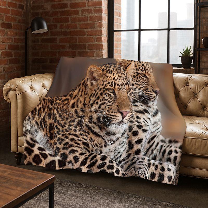 Leopard Cheetah Beast Animal Flannel Blanket Soft Warm Blanket Throw Blanket for Bedroom Living Room Bed Travel Camping Picnic 75x90cm