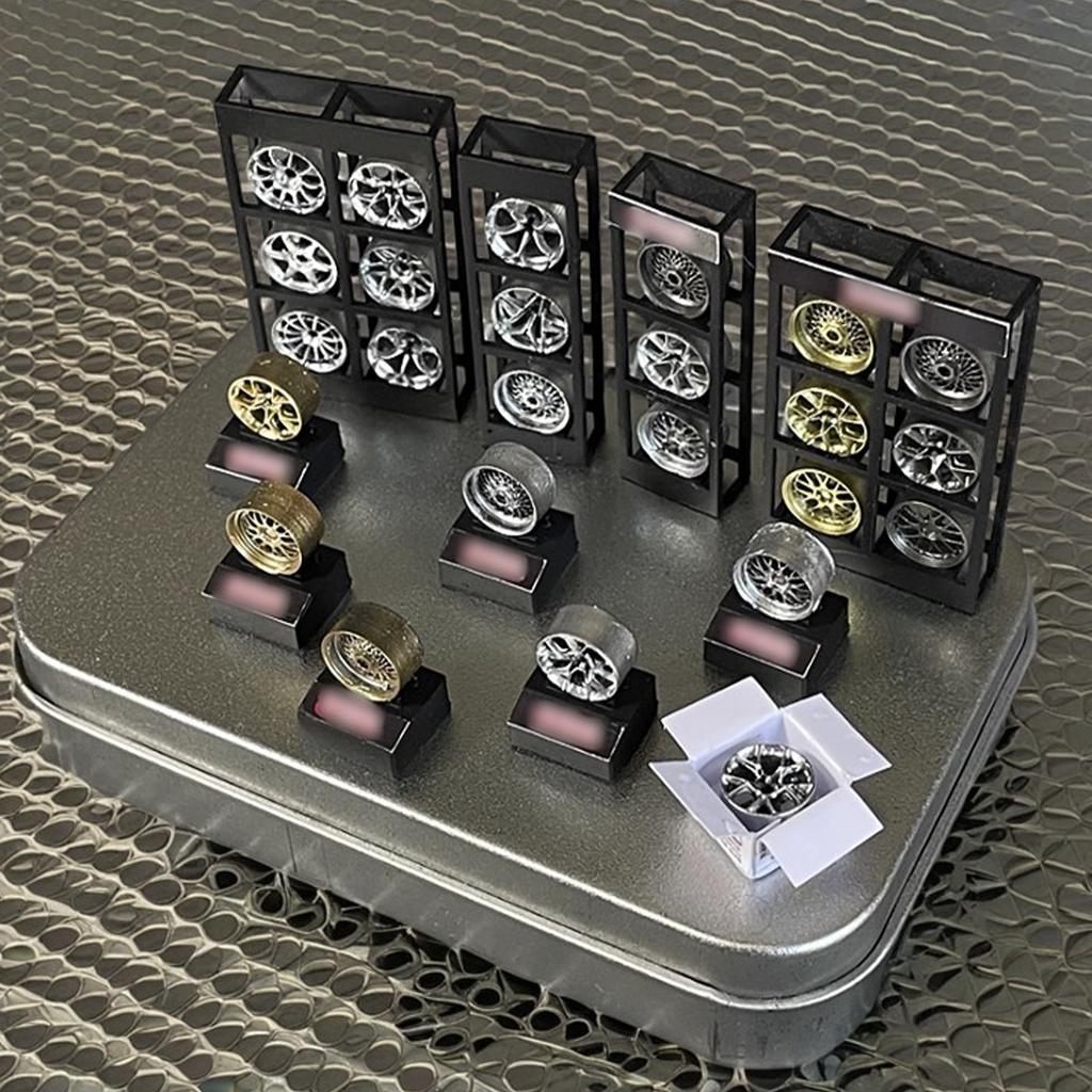 Diorama 1/64 Car Wheel Display Stand Model Garage Scene Props Model Accessories