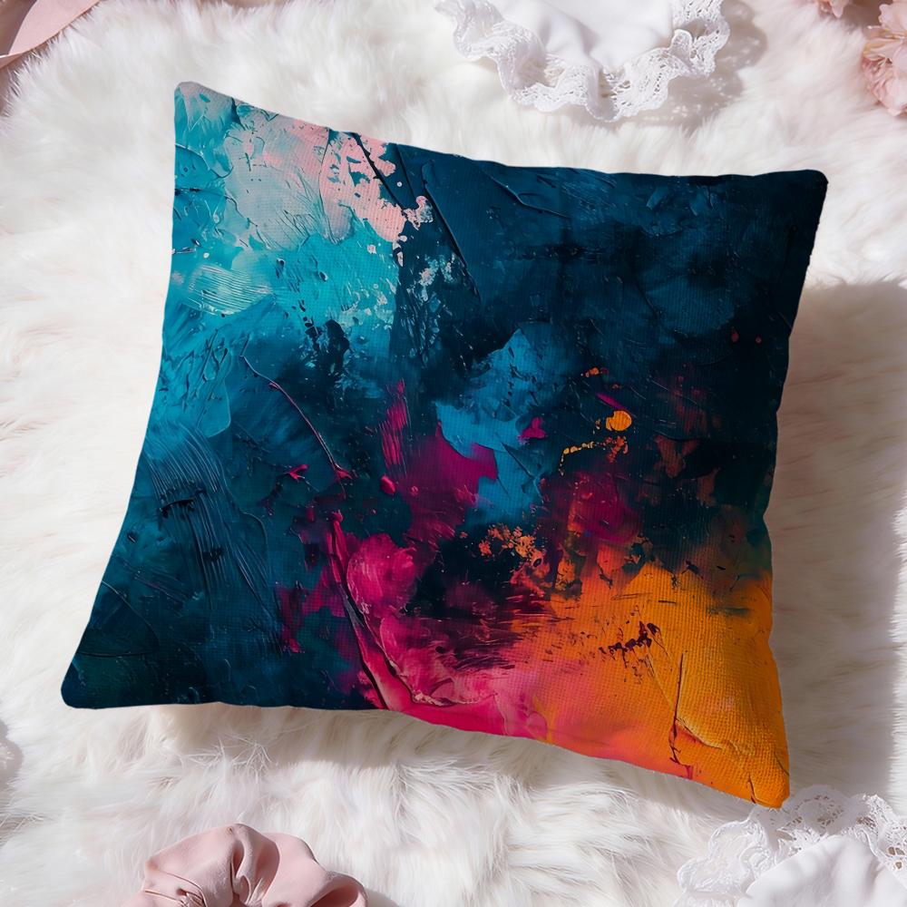 Color Paint Cushion Cover Premium Comfort Reversible Pillow Cove -Two In One Design for Any Room & Car Interior