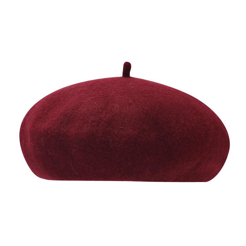 Ins Children's Solid Color Beret Female Cute Baby Autumn and Winter Pumpkin Hat Foreign Style Versatile Painter Hat Can Be Customized