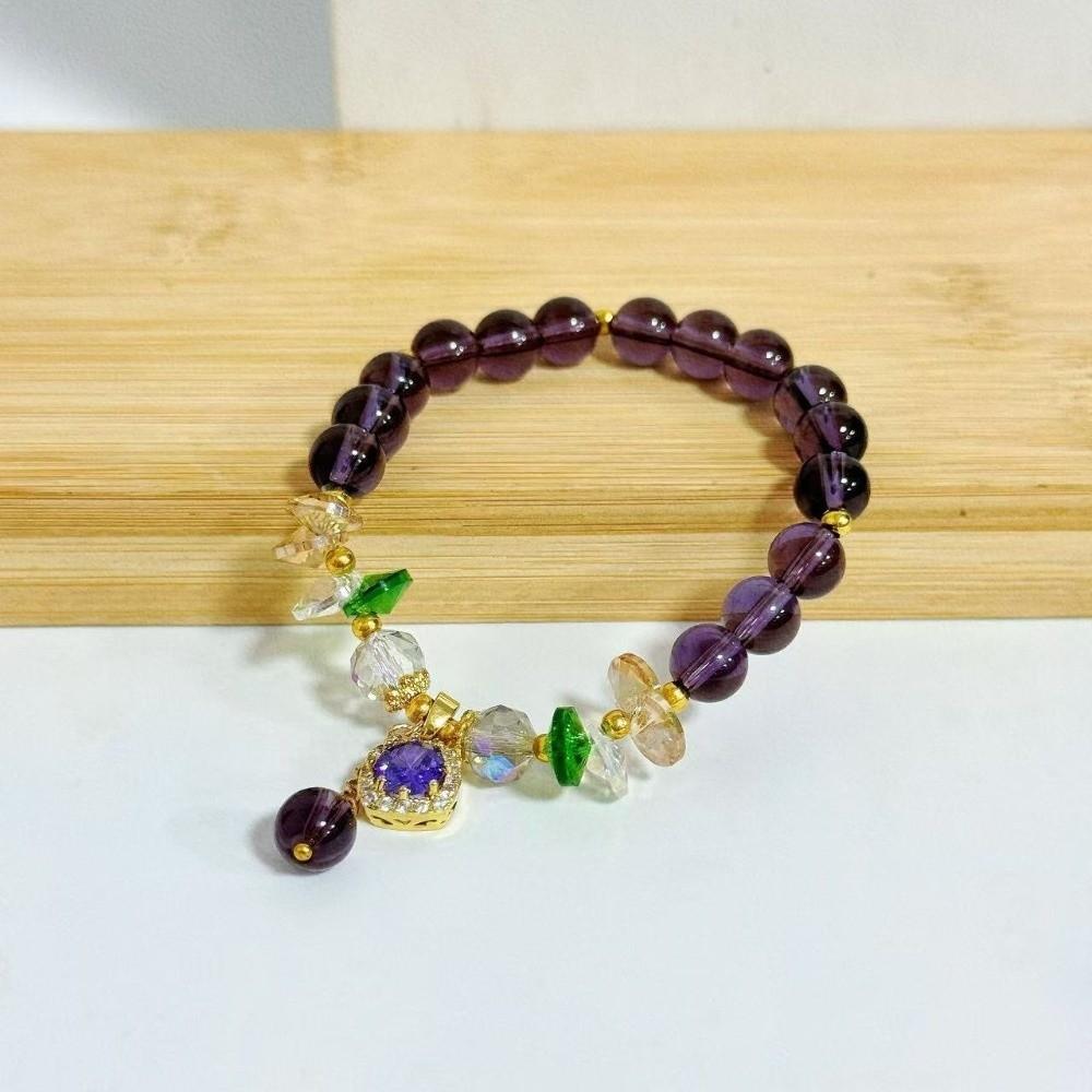 Hand Jewelry Crystal Beads Bracelet Luxury Vintage Beaded Bracelet Zircon Inlay Pendant  Decoration