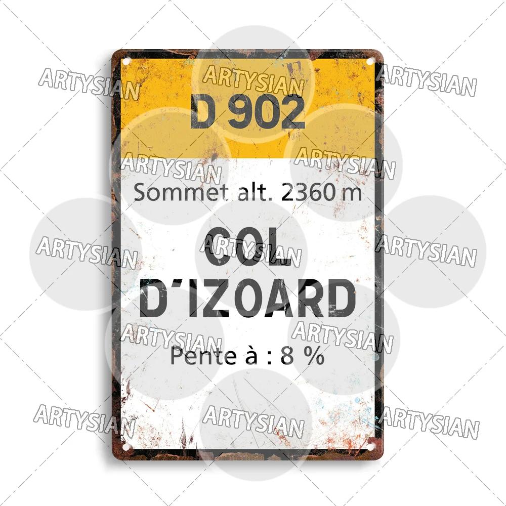 Artysian Tour de France Radrennen Radsport Wahrzeichen Metallplakette Straßenschilder Croix de FER Madeleine Tourmalet Luz-Ardiden Loze
