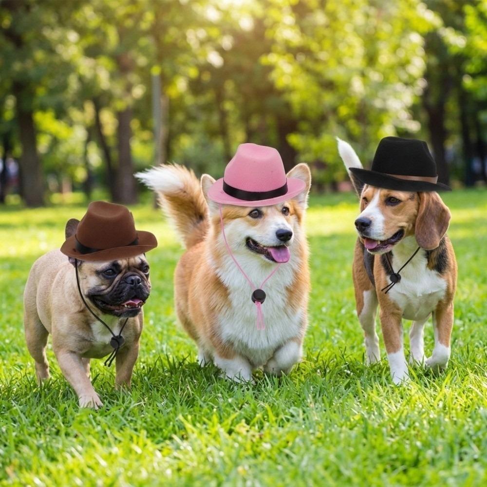 Soft Texture Dog Cowboy Hat Mini Size Cat Mini Hat Easy Wear Pet Headwear  Party Decor коричневый