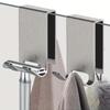 2pcs Stainless Rust-Resistant Door Mount Shower Hook Heavy-Duty Space-Saving Hanger for Clothes Coat Towel No-Tools Installation Modern Storage