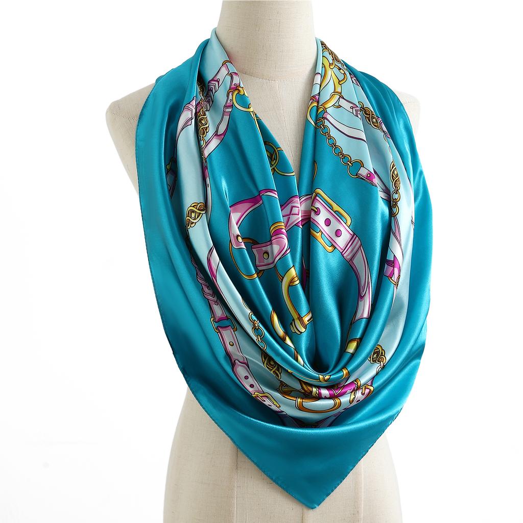 Europe America Kerchief Four Seasons Popular Silk Scarves Luxury Style Sunscreen Square Shawls New Fashion 90X90CM Headcloth