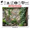 Rustic Cobblestone Wall Tapestry, Green Ivy Vines On Natural Rock Wall Hanging for Patio and Balcony